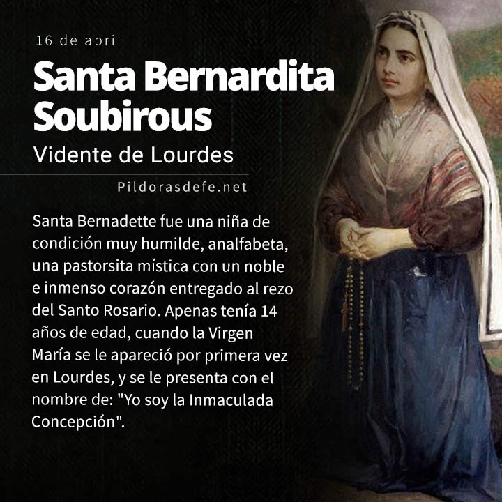 Santa Bernadette Soubirous. Santa Bernardita. Vidente de Lourdes