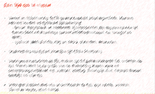 Voorbeeld van een sheet met veel te veel woorden
