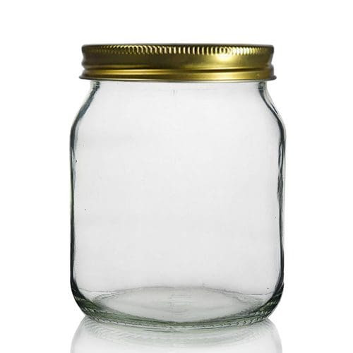 1lb Clear Glass Honey Jar & Screw Lid Ampulla LTD 0161 367 1414
