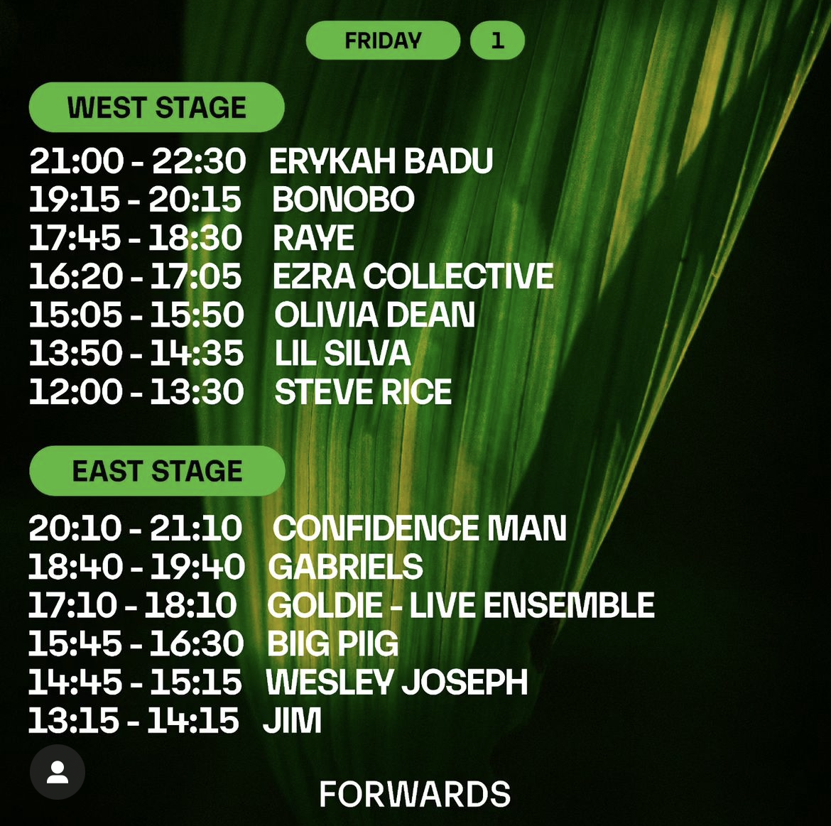 FORWARDS Festival Line Up + Set Times For 2023 • WithGuitars