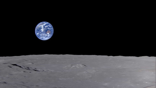Vídeo mostra como é ver o 'nascer da Terra' a partir da Lua
