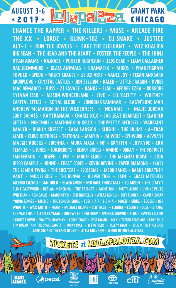 2017 Lollapalooza Lineup