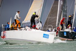 J/109 fleet rounding mark on Solent