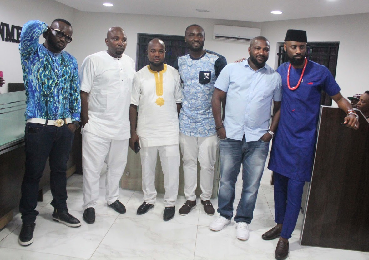 L-R  Tony Okoye  Wole Adeniyi  Seun Apara  Wande Adeniyi  a guest and iKEchukwu Onuorah at the launch