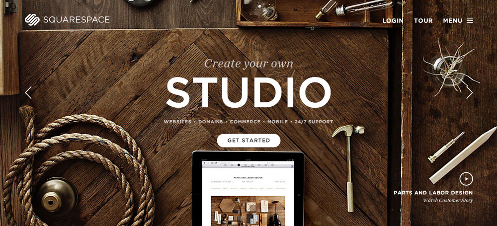 squarespace home page