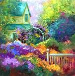 Violet Veranda Rose Arbor - Flower Painting Classes and Workshops by Nancy Medina Art - Posted on Monday, March 2, 2015 by Nancy Medina