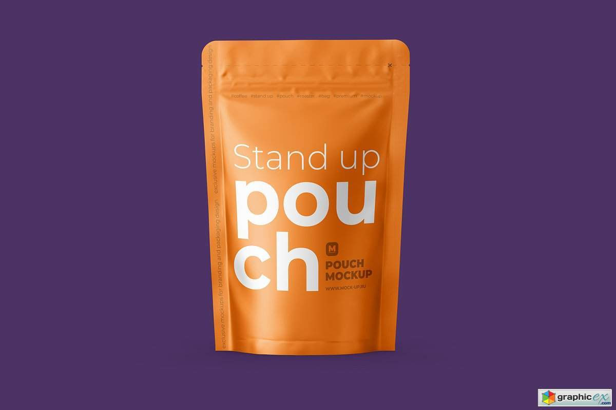 Stand Up Pouch Mockup Front view Â» Free Download Vector Stock Image