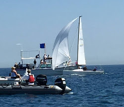 J/70s sailing off Chicago, IL