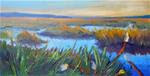 Daily Painting, Small Oil Painting, Marsh Landscape Painting, Georgia Wetlands by Carol Schiff, 6x12 - Posted on Friday, February 6, 2015 by Carol Schiff