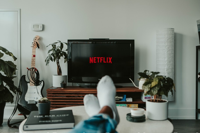 person watching netflix