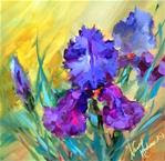 Purple Star Irises  - Flower Paintings by Nancy Medina - Posted on Thursday, March 19, 2015 by Nancy Medina