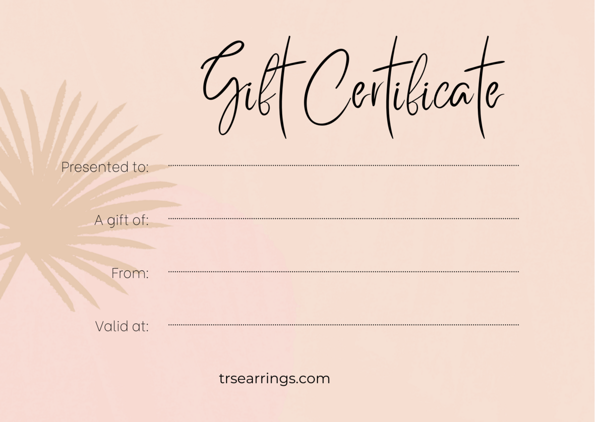 TRs Earrings gift card