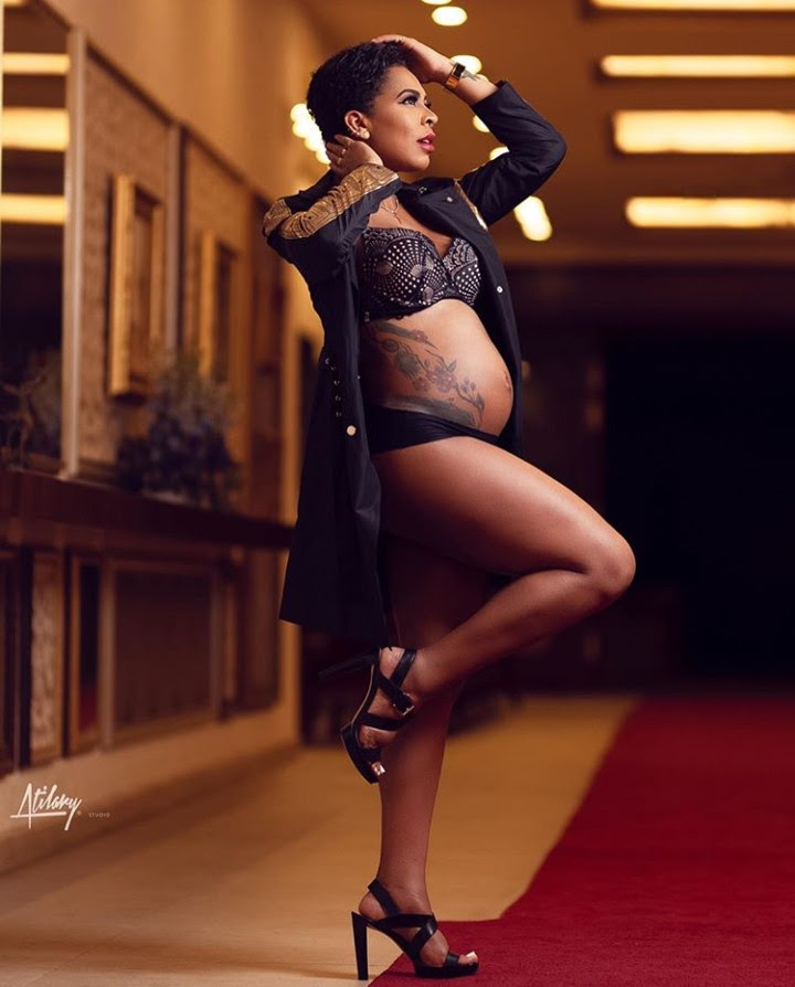 T-Boss shares throwback photo of her flaunting her baby bump in underwear and heels (photos)