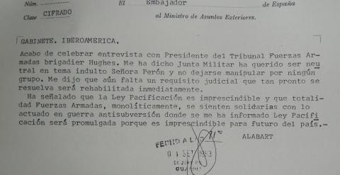 Cable embajador dictadura argentina