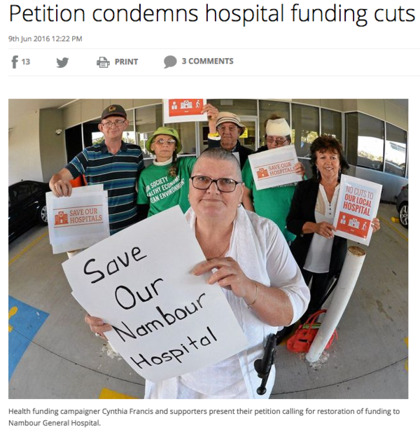 Nambour Hospital petition leader
