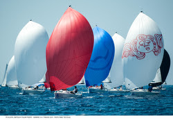 J/70 fleet sailing off Italy