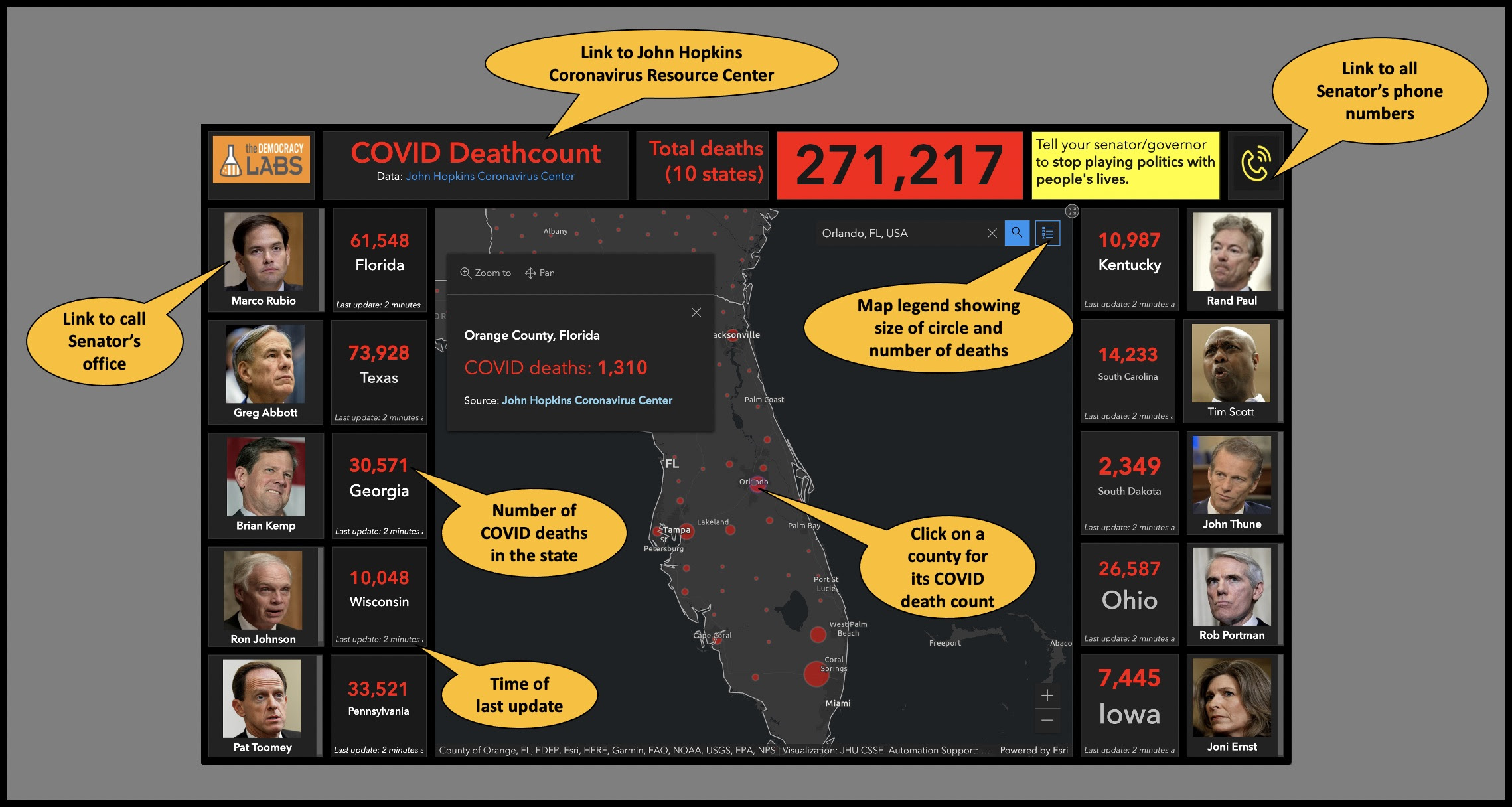 How to use COVID Deathcount dashboard