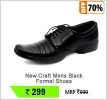 New Craft Mens Black Formal Shoes