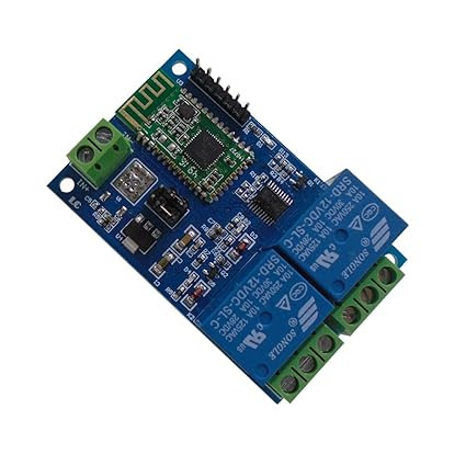 DSD TECH 2 Channels Bluetooth Relay Module for Remote Control Switch Compatible with iPhone and Android 4.3