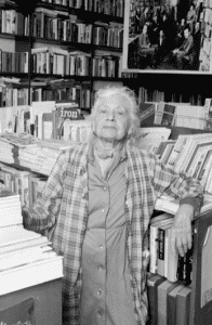 Lynn Gilbert’s iconic photograph of Frances Steloff in 1978