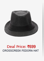 Crosscreek Fedora Black Plain Hat