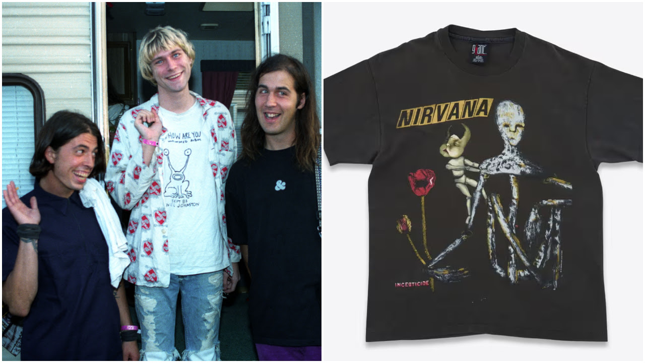 Luxury fashion brand Saint Laurent is selling second-hand Nirvana T-shirts for thousands of pounds