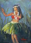 Hula Dancer Painting, Daily Painting , Figurative Painting, Hawaiian Dancer by Carol Schiff, Free Sh - Posted on Monday, March 30, 2015 by Carol Schiff