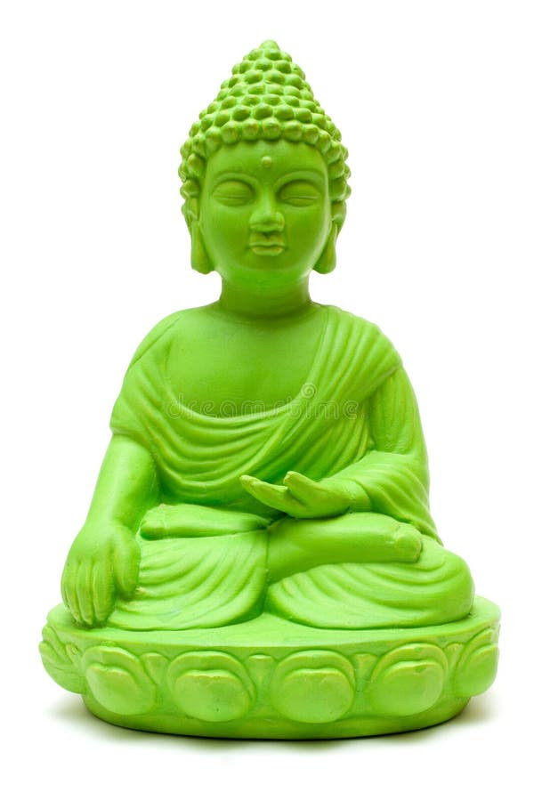 Green Buddha. Statue isolated on a white background royalty free stock photos