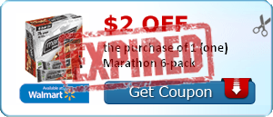 $2.00 off the purchase of 1 (one) Marathon 6-pack
