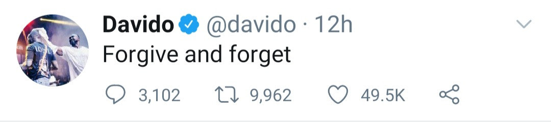 Davido reacts as it