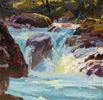 "Salmon Cascade"  Sol Duc River, , landscape oil painting by Robin Weiss in the Randy Higbee 6 - Posted on Monday, November 17, 2014 by Robin Weiss