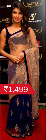 partywear saree bollywood saree Priyanka in Saifta Award Bollywood Replica Saree
