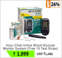 Accu-Chek Active Blood Glucose Monitor System Glucose Meter (Free 10 Test Strips)