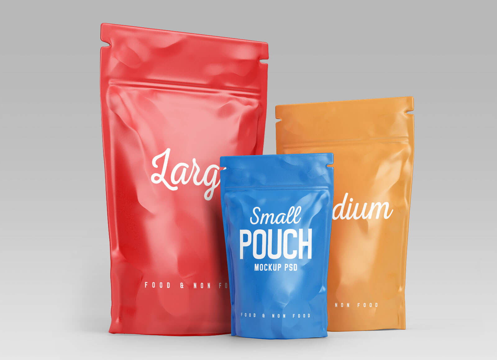 Free Standup Pouch (Doypack) Food Packaging Mockup PSD Set Good Mockups
