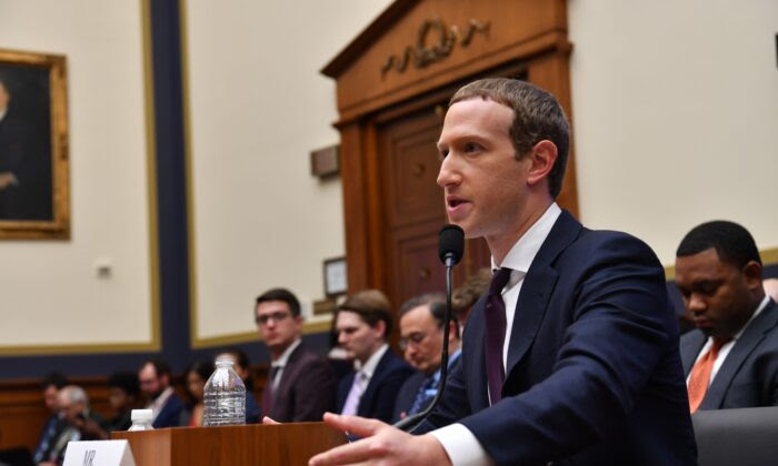 Facebook Chairman and CEO Mark Zuckerberg testifies before the House Financial Services Committee in the Rayburn House Office Building in Washington on Oct. 23, 2019. (NICHOLAS KAMM/AFP via Getty Images)