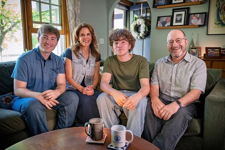 Jim, Chris, and their two boys