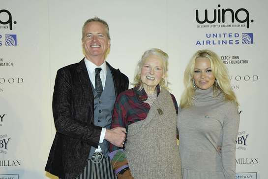 Dan Mathews with Vivienne Westwood and Pamela Anderson