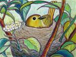 Yellow Warbler on Nest - Posted on Friday, January 23, 2015 by Ande Hall