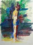 Figure Standing in the Park - Posted on Thursday, March 26, 2015 by Sharon Savitz