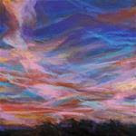 AND THE WIND BLEW - 4 1/2" x 4 1/2" sky pastel by Susan Roden - Posted on Tuesday, February 17, 2015 by Susan Roden