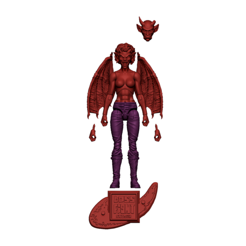 Image of Vitruvian H.A.C.K.S. Fantasy Character Blanks - Female Demon - Hellfire Red