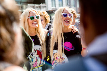 Sam and Cailli Beckerman during New York Fashion Week.