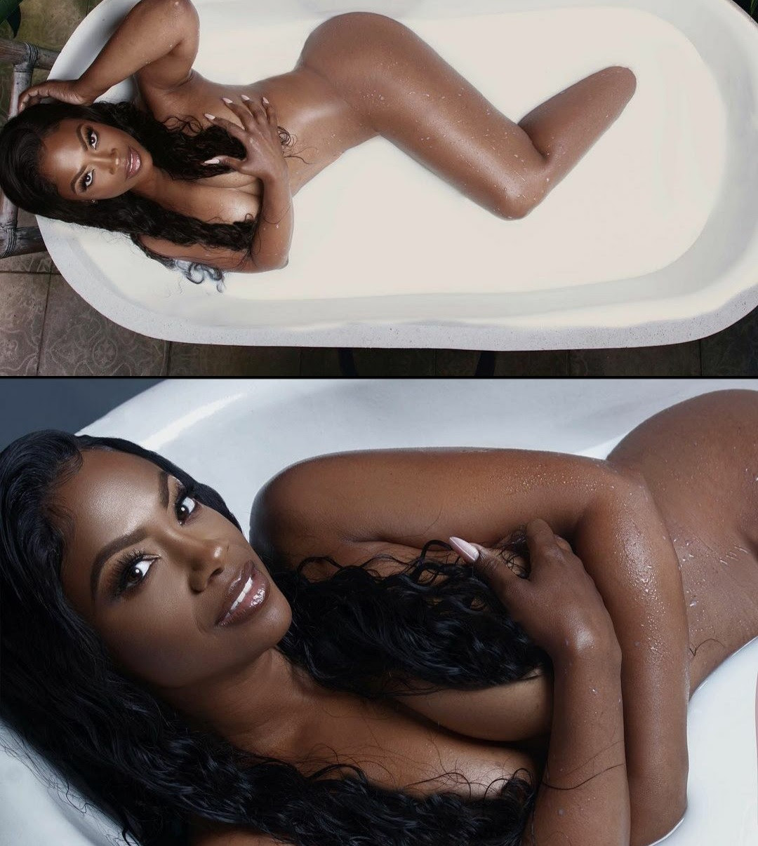 Kandi Burruss strips to her birthday suit as she poses in tub