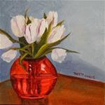 White Tulips Daily Floral Still Life by Patty Ann Sykes - Posted on Saturday, February 28, 2015 by Patty Sykes