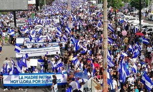 Тысячи жителей Никарагуа приняли участие в акциях протеста, начавшихся в апреле 2018 года. 