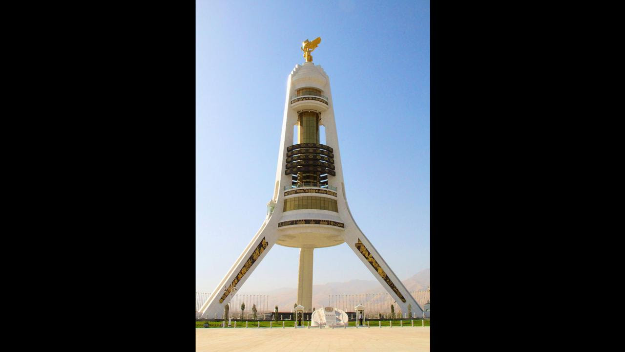 Monument to Neutrality, Ashgabat, Turkmenistan (Credit: Nellie Huang)