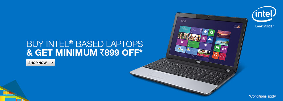 Min Rs. 899 off on Select Laptops