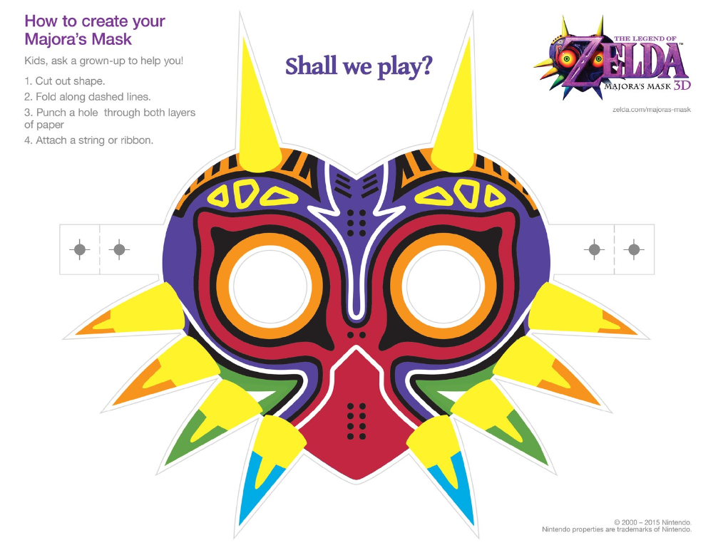 Print Paper Masks The Legend of Zelda Majora's Mask 3D Play