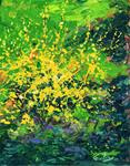Forsythia Bush Painting - Posted on Thursday, April 9, 2015 by Chris Ousley
