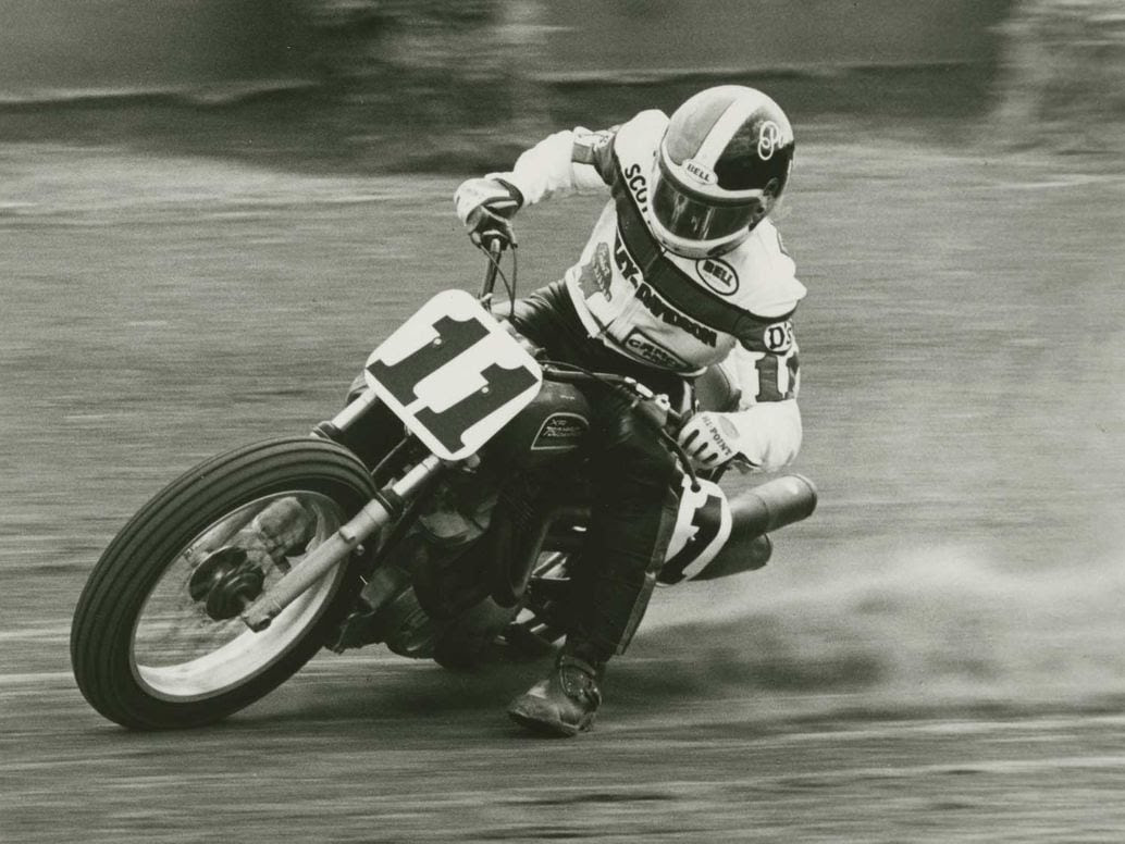 Nine-time AMA Grand National Champion Scott Parker recorded most of his wins on an XR750, many of them as a factory rider for Harley-Davidson.